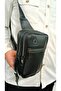 Genuine Leather Men's Shoulder Backpack and Shoulder Bag Black Color