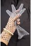 Black Polka Dot Vintage Wrist Length Gloves on Sofia White - 8