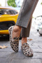 Geola Women's Beige Leopard Real Leather Buckle Shoes - 4