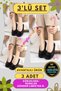 Pack of 3 Black Women's Flat Booties Slippers Non-Slip No Sound Portable Home Shoes in Bag