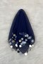 Large Size Chiffon Halay Handkerchief, 50X50Cm Navy Blue Silver 1 Piece, Bride Groom Wedding Henna Circumcision Engagement - 7