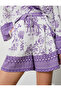 Ethnic Patterned Waist Tie Pocket Shorts - 5