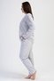 Women's Plus Size Velvet Long Sleeve Gray Pajamas Suit C6T8N0O304 - 2