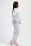 Women's Plus Size Velvet Long Sleeve Gray Pajamas Suit C6T8N0O304 - 3