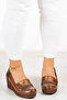 Anya Tan Genuine Leather Wedge Heeled Casual Shoes - 3