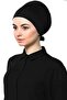 Women's Cotton Neck Jersey , Prayer Bonnet, Ruffled Bonnet, Plain Bonnet, Black, 4-Piece Set - 4