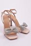 Women's Evening Dress Shoes Beige Satin 314133210 - 2