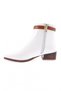 Pointed Toe Ankle Belt Detailed Short Heeled Women's Boots White Skin 26232722111292322 - 3