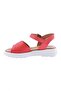 Women's Ankle Belt Strap Zenne Sandals Red Genuine Leather 86632110 - 3