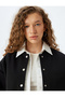Comfortable Fit Bomber Jacket with Snap Button