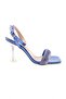 5161-1-23y Women's Silver Stone Ankle Strap Heeled Shoes