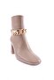K405-22K Women's Heeled Boots with Chain Accessories Mink - 2