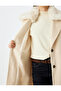 Double Breasted Long Stamp Coat with Removable Faux Fur Collar - 6