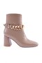 K405-22K Women's Heeled Boots with Chain Accessories Mink