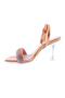 Women's Silver Stone Ankle Heeled Shoes Orange Metallic 627223382 - 3