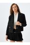 Tweed Buttoned Pocket Detailed Blazer Jacket