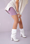 Senza Bellows White Matte 10 cm Women's Boots & Booties, High Heels - 8