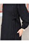 Tie-Up Fastening Detailed Coat, Black - 3