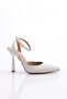 Women's Ankle Strap Evening Dress Shoes White Lurex 719121085