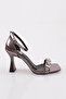 Platinum Metallic Women's Heeled Shoes