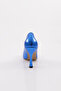 Women's Ribbon Emblem Heeled Shoes Cobalt Blue Metallic 101613236 - 4