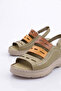 Scorpion Patterned Women's Sandals - Velcro and Garni Genuine Leather 4373243 - 4