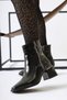 Deyana Black Patent Leather Women's Boots with Zipper Accessories, Women's Bootie