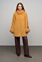 Sheepskin Real Leather Detailed Short Coat with Detachable Collar Kamel 3072-Tk - 3