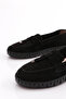 Women's Rope Patterned Comfort Shoes Black Suede 264102623 - 4
