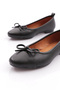 Women's Bow Detailed Ballerinas Black Genuine Leather 251371010 - 4