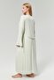 Women's Mint Green Lace Double-Breasted Robe Maternity Nightgown Set - 3