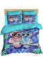 Valentine's Day Owl Pair 3D Digital Double Duvet Cover Set