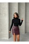 Women's Black Stand Collar Long Sleeve Blouse - 3