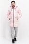 Men Sportswear Fit Hooded Long Sleeve Training Quilted Jackets, Pink - 3