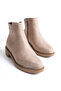 Women's Perry Beige Suede Classic Flat Short Ankle Boots - 2