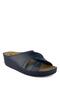Putu Women's Cross Comfort Model Daily Orthopedic Slippers Mother Middle Age Young Home & Outdoor Slippers Navy Blue - 3