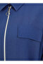 Zippered Cotton Aerobin Tunic - Navy Blue - Refka - 2