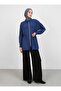 Zippered Cotton Aerobin Tunic - Navy Blue - Refka