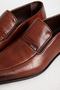 Men's Real Leather Sole Handmade Classic Shoes Real Leather Osc 445 Tan - 5