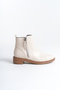 Women's Victor Beige Leather Zipper Detailed Short Ankle Boots - 5