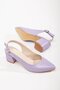 Open Back Women's High Heeled Shoes Lilac Skin - 3