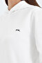 Kathy in Women's Hooded White Sweatshirt - 4
