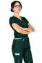 Twin Flex Dark Green Stretch Fabric Thin Doctor Scrubs And Nurse Scrubs Set