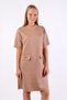 Mink Half Throat Short Sleeve Suede Dress 3013A - 5