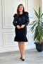 Garnished Knitted Self-Necklace Dress