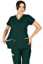 Twin Flex Dark Green Stretch Fabric Thin Doctor Scrubs And Nurse Scrubs Set - 3