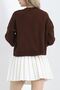 New Season Comfort Model Oversize Long Sleeve Soft Textured Crew Neck Knitwear Sweater - 3098 - 7