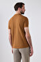 Ds Damat Regular Fit Tobacco 100% Cotton Long Lasting No Curl Polo Neck Embroidered T-Shirt - 4