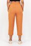 Women Drawstring Brand Logo Tapered Pants, Brown - 4