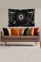 Black Star Map Patterned Stain Resistant Velvet Fabric Wall Cloth Wall Carpet Tapestry